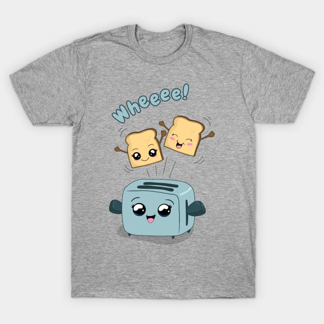 Cute Kawaii Toast and Toaster T-Shirt by valentinahramov